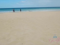Amatør, Asiater, Strand, Pappa, Petite, Synsvinkel, Offentlig, Barbert