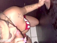 I hit up a gloryhole, deep throated two hot guys while my husband got off watching