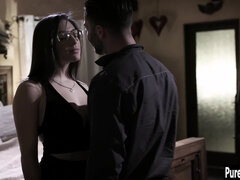 엉덩이, 큰 엉덩이, 큰 음경, 흑갈색 머리, 빨아들이는, 청소년, 젖가슴, 젖은