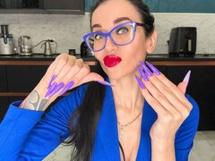 New Longer Shape and New Purple Color, Claws, Long Flexible Fingers Wide Palms and Handjobs with Spit