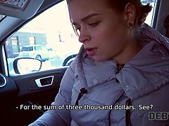 Debt4k. young debtor with adorable face thinks porn is finer than penalty