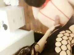 Enthousiasteling, Bondage discipline sadomasochisme, Grote lul, Dominatie, Ladyboy, Shemale, Kousen, Tieten likken