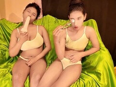 Amatorka, Obciąganie, Kobiety mężczyzna, Grupa, Domowej roboty, Bielizna, Nastolatki, Trójkąt