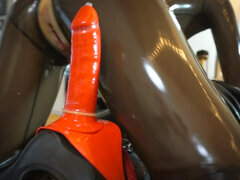 Man with a fetish for latex and bondage tries something new