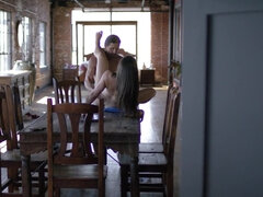 Américain, Gros cul, Gorge profonde, Seins naturels, Chatte, Cheveux courts, Tatouage, Nénés