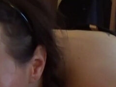 Blasen, Britisch, Braunhaarige, Sperma im mund, Latex, Strümpfe