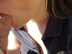 Obciąganie, Brat, Brunetka, Zbliżenie, Publiczny, Ssanie, Połknąć, Nastolatki