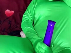 Enthousiasteling, Seksspeelgoed, Vrouw, Masturbatie, Moeder die ik wil neuken, Kut duiken, Spandexonderbroek, Vibrator