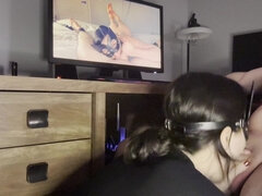 Amatør, Pik sutte, Brunette, Par, Komme i munden, Mor jeg gerne vil kneppe