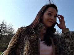 Grosser schwanz, Blasen, Braunhaarige, Auto, Öffentlich, Reiten