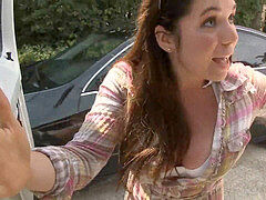 Amateur, Sucer une bite, Bus, Argent, Public, Réalité, Adolescente, Pute