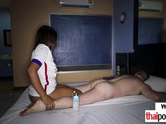 Hot Thai teen fucking after Nuru massage