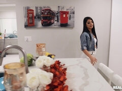 Stepdad banged Gina Valentina on the sofa