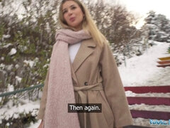 Blondinka, Globoko grlo, Evropska, Ženska, Hd, Orgazem, V javnosti, Čvrsta