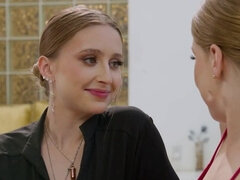 엉덩이, 핑거링, 머리카락이 많은, 레즈비언, 마사지, 여배우, 보지, 빨간 머리