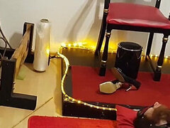 Bbw stor vacker kvinna, Bdsm, Par, Femdom, Handjobb, Latex, Mogen, Slav