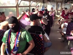 Czech Blonde's Gangbang Orgy Part 1