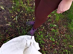 Садо мазо, Большие сиськи, Эксгибиционист, На природе, На публике, Порка, Сиськи