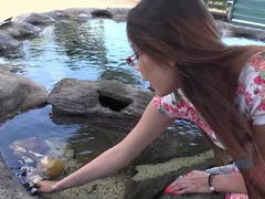Strand, Brunett, Blottande, Orgasm, Pov, Mager, Tuttar, Vibrator