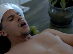 Black jock pounding twink chef on the counter