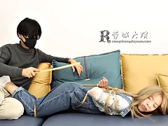 Chinese bondage in white socks