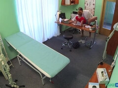 Sexy redhead will do anything for a sick note to get off work