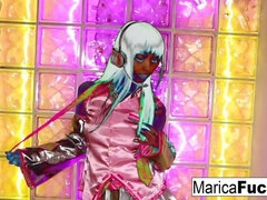 DJ Marica strips and shows off her hot body