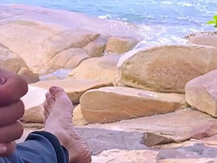 Handjob Surprise Ejaculation on the Beach