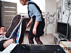 Sucer une bite, Femme couguar, Fétiche, Lingerie, Mature, Russe, Étudiant, Professeur