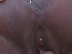 Black woman with huge ass and BBW fucks black cock in her hole