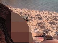 Amatör, Strand, Avsugning, Sperma shot, Blottande, Offentlig, Fitta, Fru