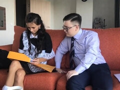 아마추어, 흑갈색 머리, 사정 샷, 다른 인종간의, 하녀, 부끄러운, 스타킹, 청소년