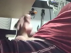 I jerk my big cock while in the next room my neighbors fuck a lot and scream
