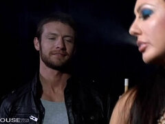 Naughty brunette Tiffany Brookes loves getting pounded atop a pool table