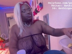 Bbw, Čierne, Britskej, Ebenové, Nohy, Femdom, Jedlo