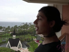 You start to fuck her in Maui but have to put that on hold for dinner