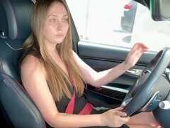 車, カップル, 指いじり, 自家製, レザー, 淫乱熟女, スカート, 禁句