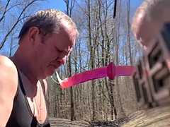 Velik kurac, Fafanje, Transvestit, Dildo, Gej, Zunaj, Solo, Sesanje