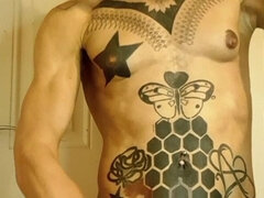 Brytyjski, Masturbacja, Solo, Tatuaż