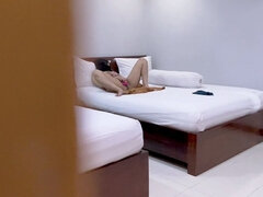 Asiatisk, Vacker, Kvinna, Hemmagjord, Hotell, Indonesisk, Onani, Mogen