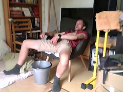 Bator Caveman Pissing Around and Enjoying His Cave-manliness