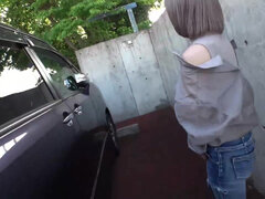 Asiatisch, Schönheit, Blasen, Japanische massage, Natürlichen titten, Öffentlich, Dürr