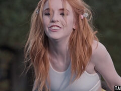 도기스타일, 하드코어, 조그마한, 빨간 머리, 거칠게, 혼자, 금기, 젖가슴