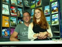 18 jaar, Pijpbeurt, Sperma shot, Duits, Harig, Natuurlijke tieten, Roodharige vrouw, Rijden