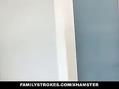 Familystrokes - hot teen screws her step-cousin in kitchen