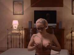 Christina Shine plays with her soaking wet pussy in front of the camera