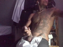 Masturbation, blast of cum, long