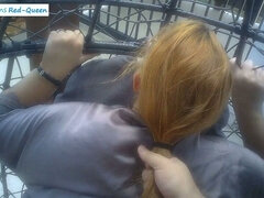 Amatoriale, Americano, Bella grossa formosa, Occhiali, Punto di vista pov, Pubblico, Rossa