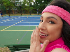 Twisted tennis hottie getting fucked in public HARD