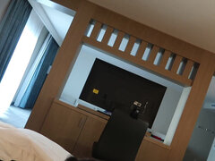 Amatööri, Amerikkalainen, Perse, Suihinotto, Ruskeahiuksinen, Hotelli, Vanhempi, Sukkahousu